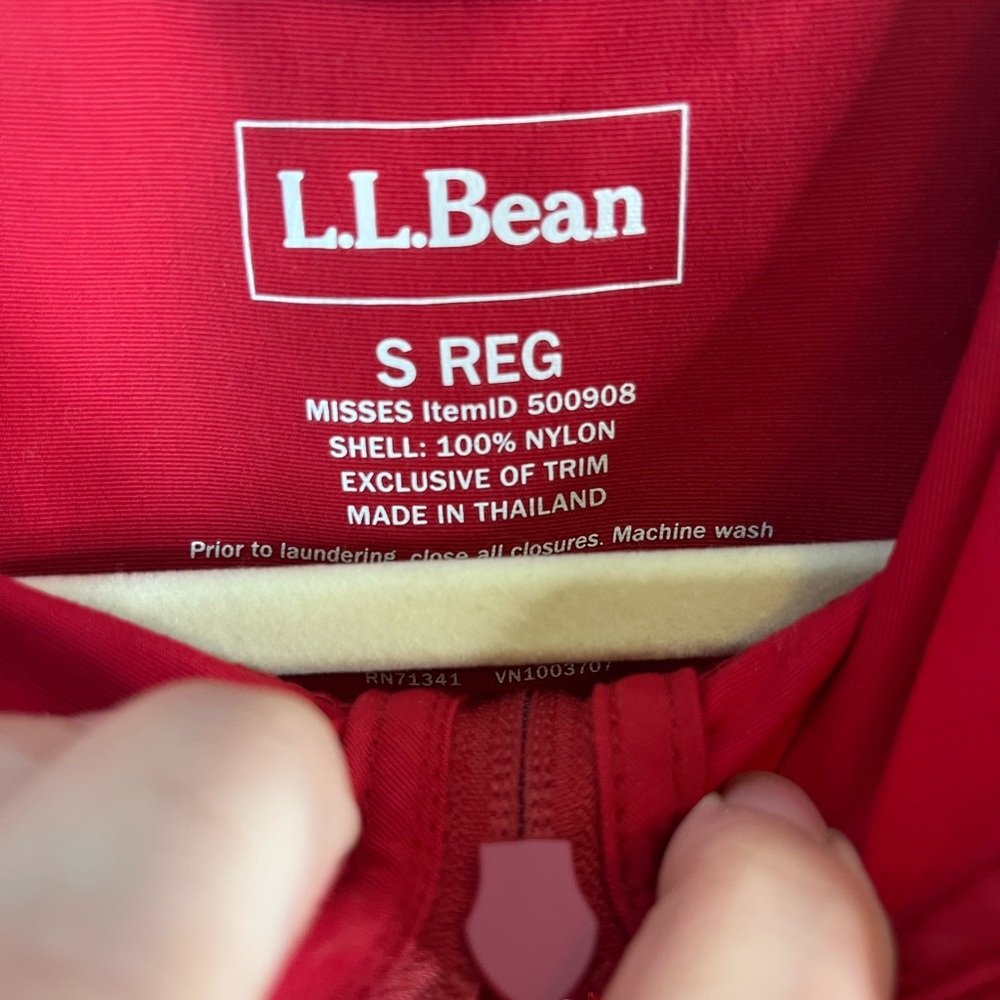 L.L. Bean Anorak Pullover Jacket Men’s Small Red Blue Hooded Windbreaker Outdoor - Picture 5 of 6